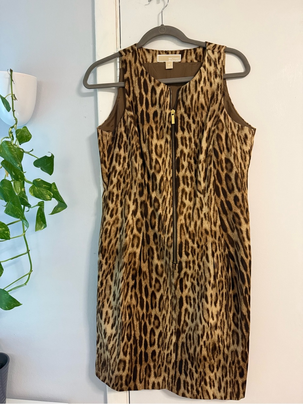 Michael Kors Leopard-Print Sleeveless Mini Dress - Brown, Black